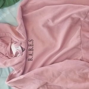 Pink hooded sweater